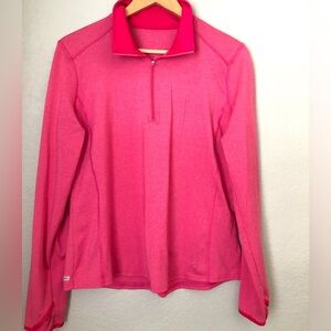 Danskin Dri More pink fuchsia long sleeve thumb holes sport zip pullover Large?